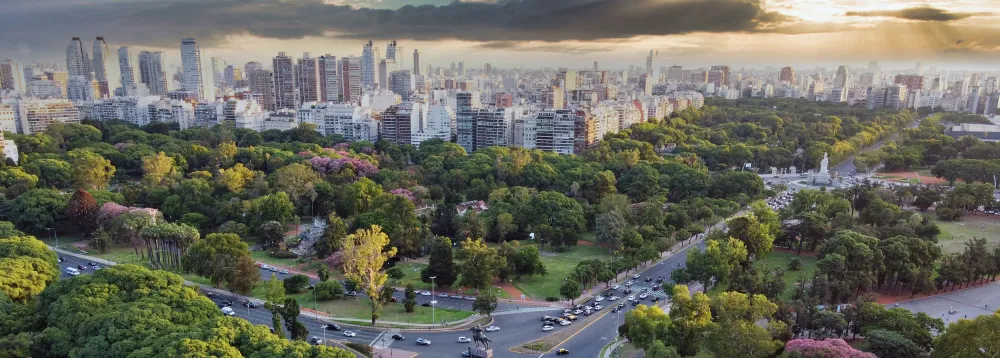 Sunset int he forests of palermo buenos aires